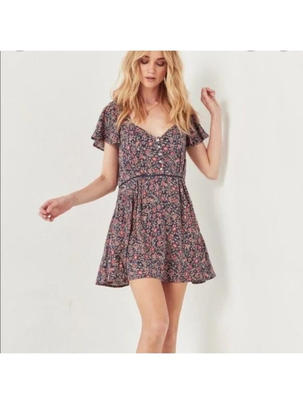 $220 Spell & The Gypsy Jasmine 90's Mini Dress Navy, XS - Sold Out